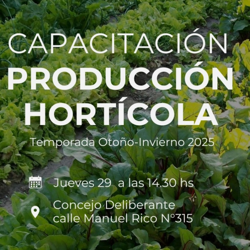 Nueva capacitación gratuita en Producción Hortícola 