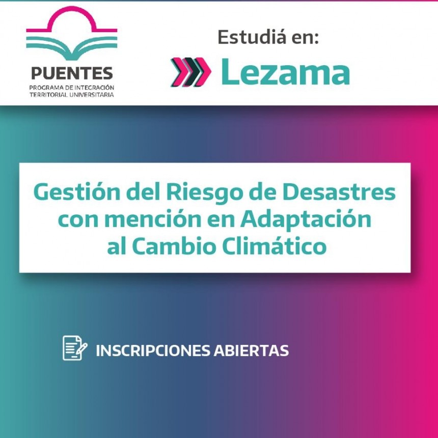 Hasta el 18 de septiembre podés inscribirte en la primera carrera universitaria que se dictará en Lezama