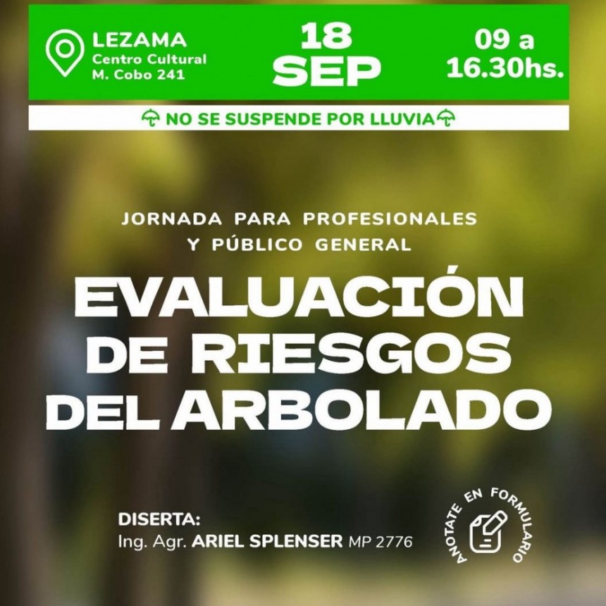 Jornada de evaluación de riesgos del arbolado 