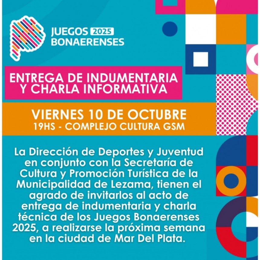 Juegos Bonaerenses 2025 – Entrega de Indumentaria y Charla Informativa