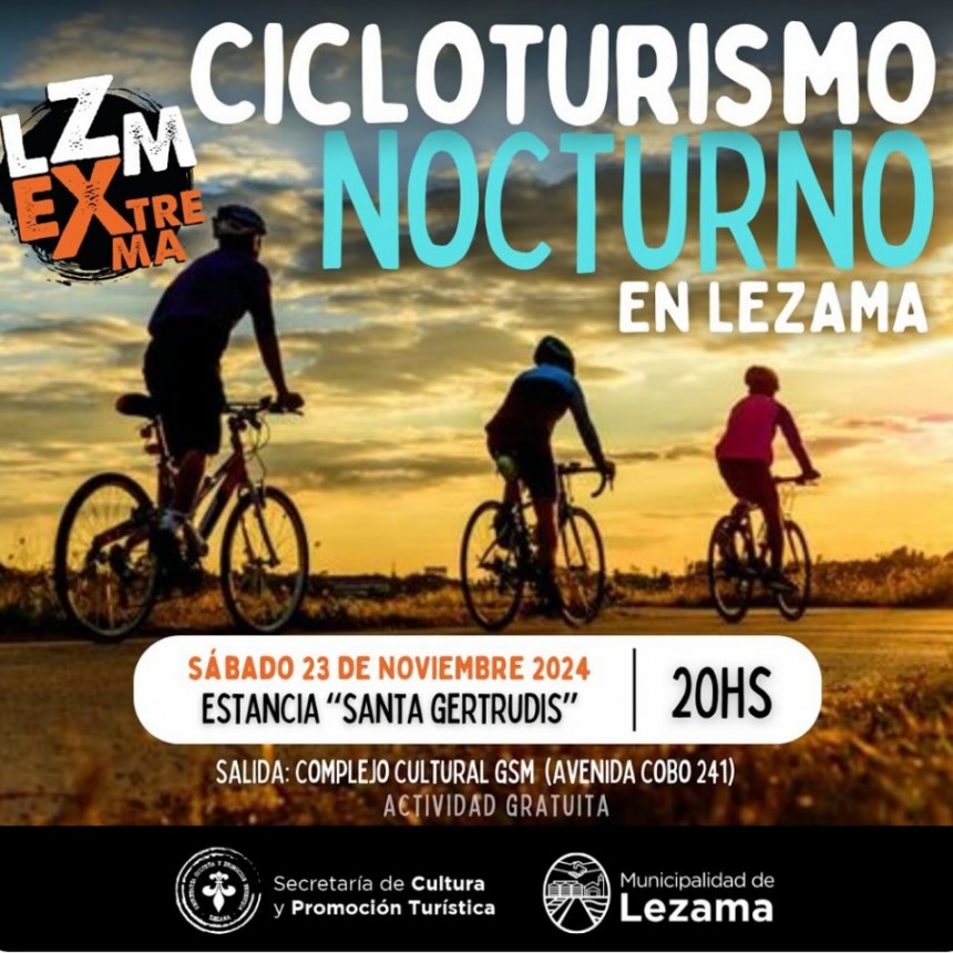 Este sábado 23 de noviembre llega la Bicicleteada Nocturna a la estancia “Santa Gertrudis”