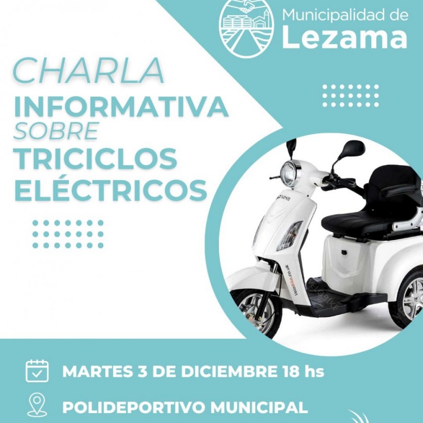 Charla abierta a la comunidad sobre uso de triciclos eléctricos